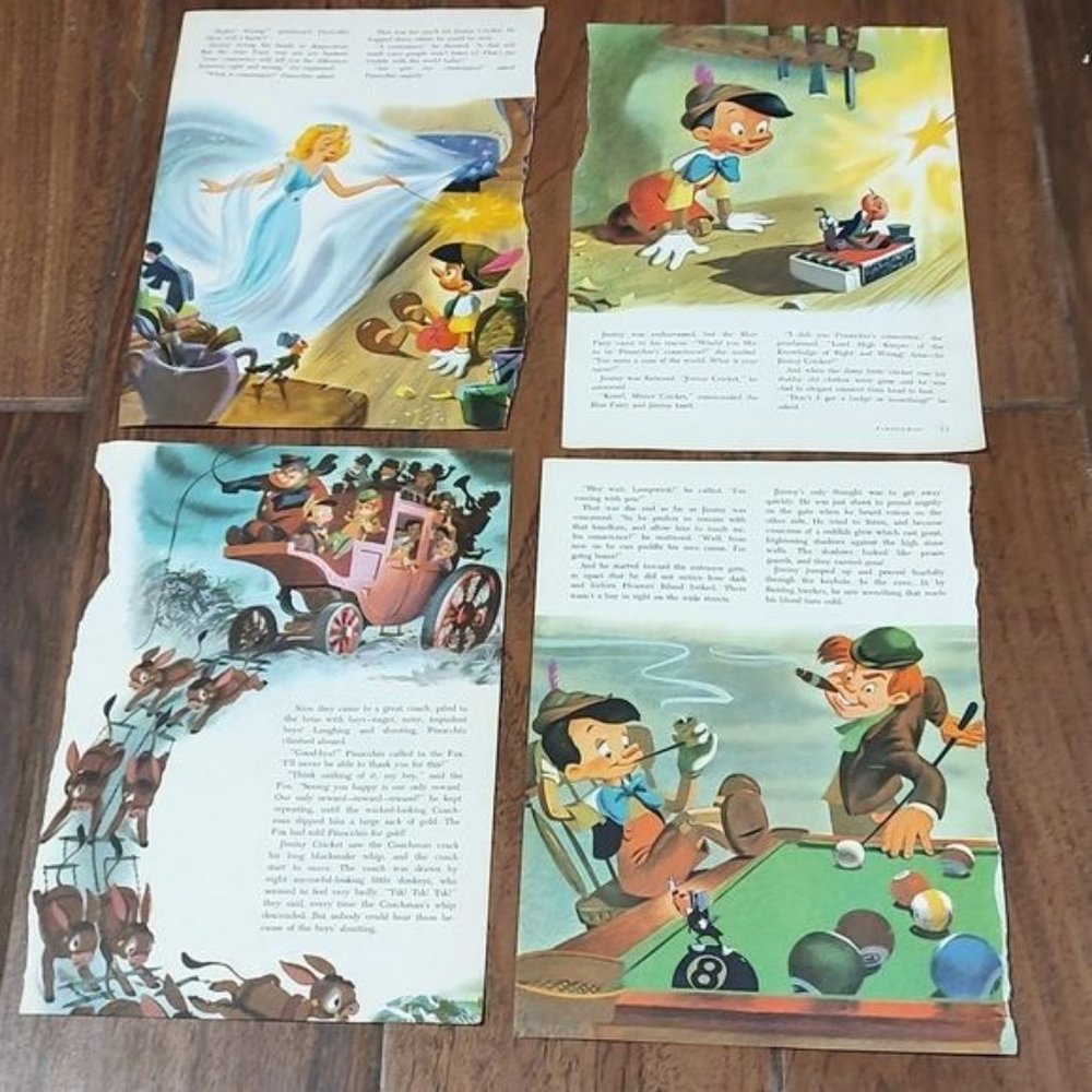 Pinochio Vintage 1965 Disney Fantasyland nursery decor picture